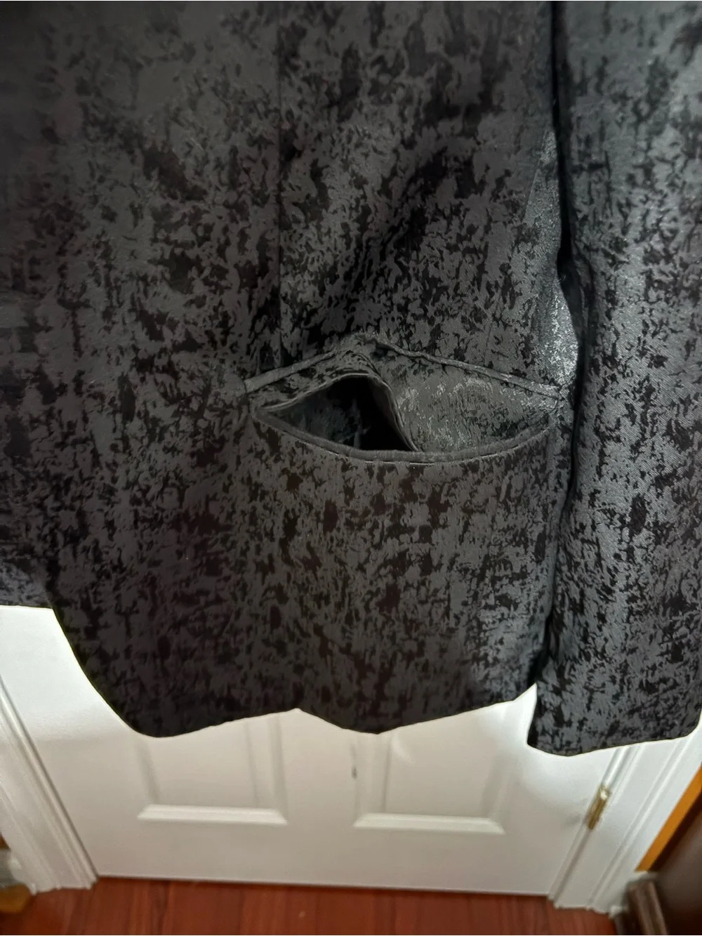 Men's Black Textured Blazer - Classic Single-Breasted Suit Jacket